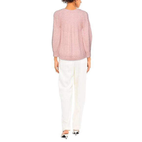 PEPITA soft pink knitted Sweater floral embroidered - Picture 3 of 12